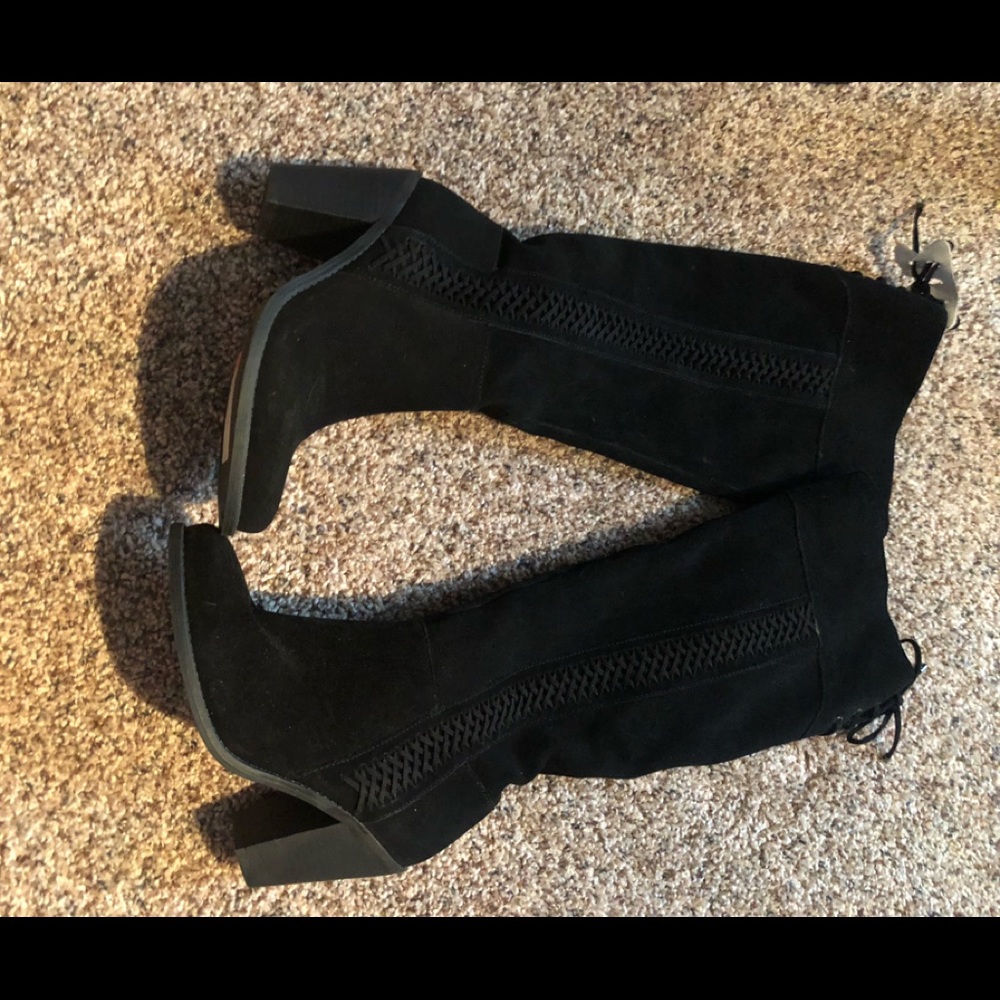 Black suede boots